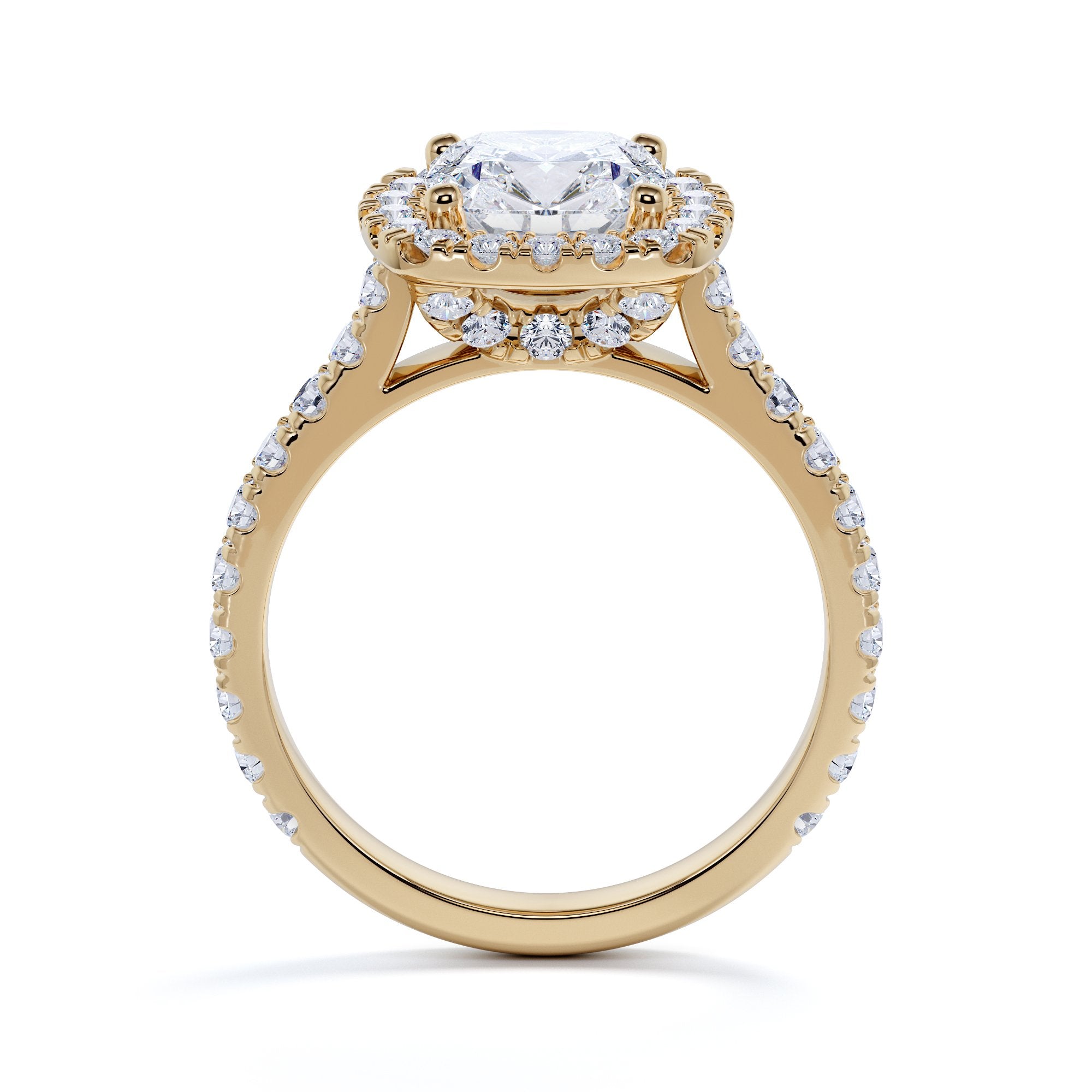 Cushion Halo Natural Cushion  Diamond Engagement Ring