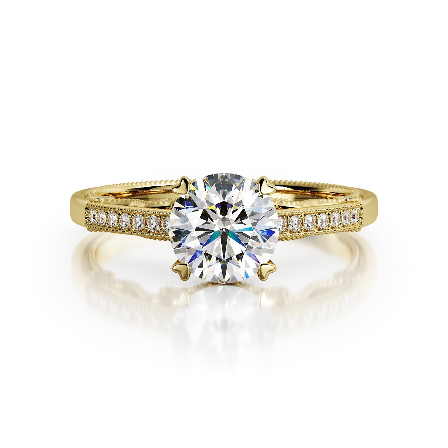 Accent Diamonds Natural Round Cut Diamond Engagement Ring