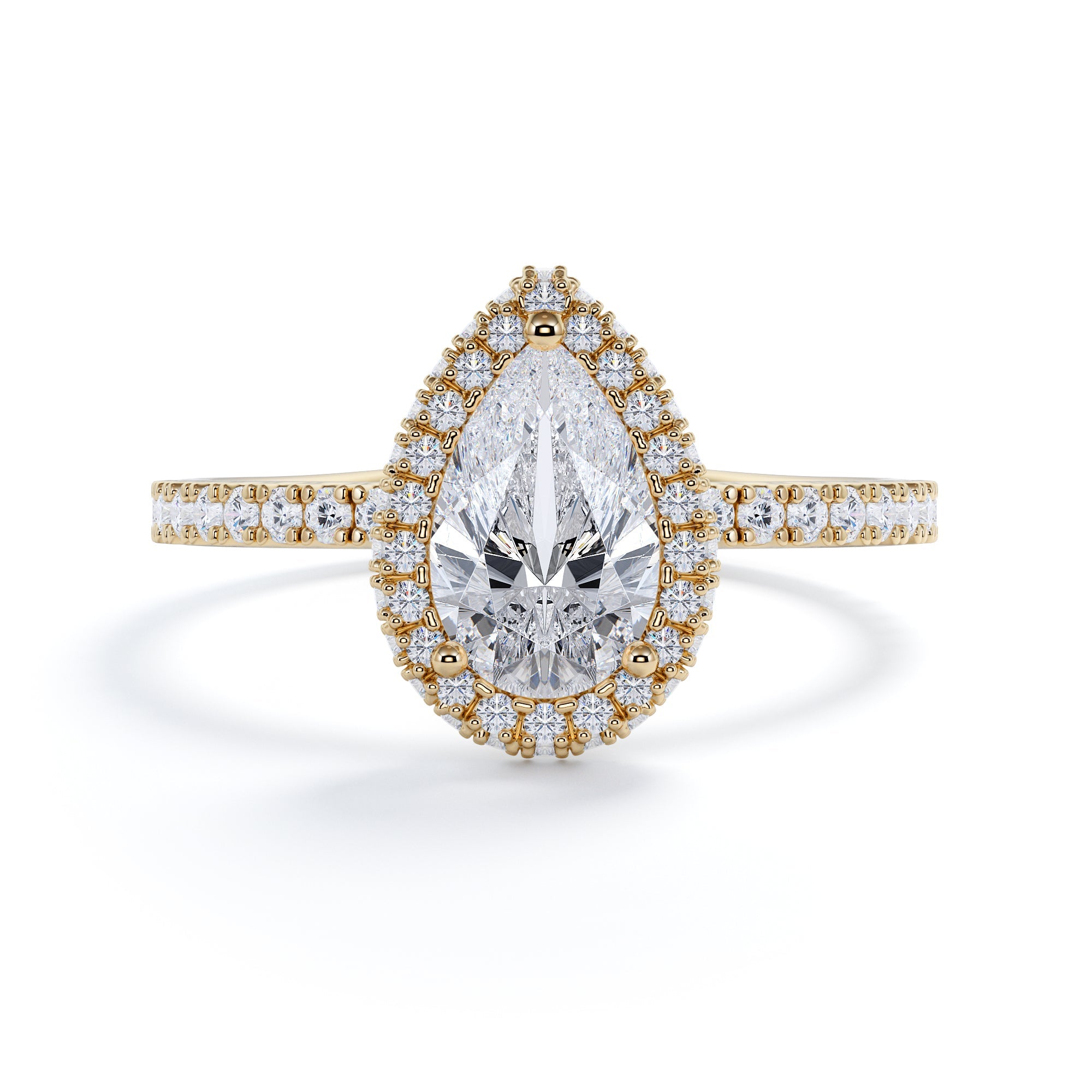 Accent Diamonds Natural Pear Cut Diamond Engagement Ring