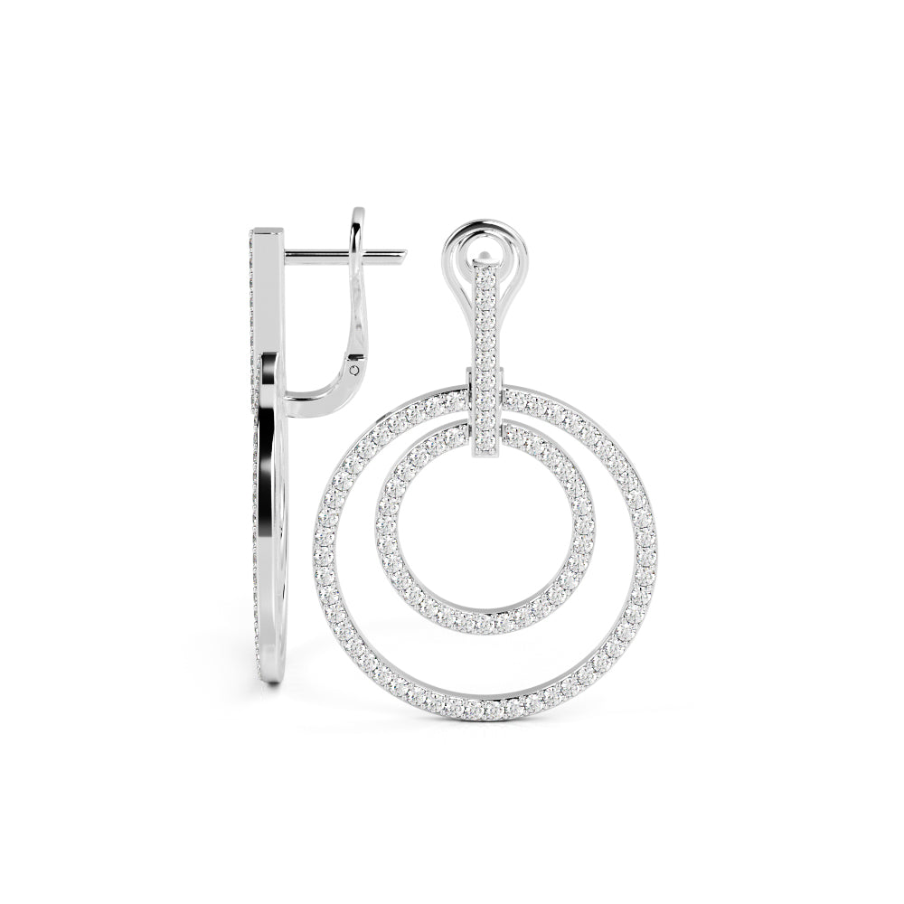 Circles Earrings 1.5 Natural Diamonds in White Gold