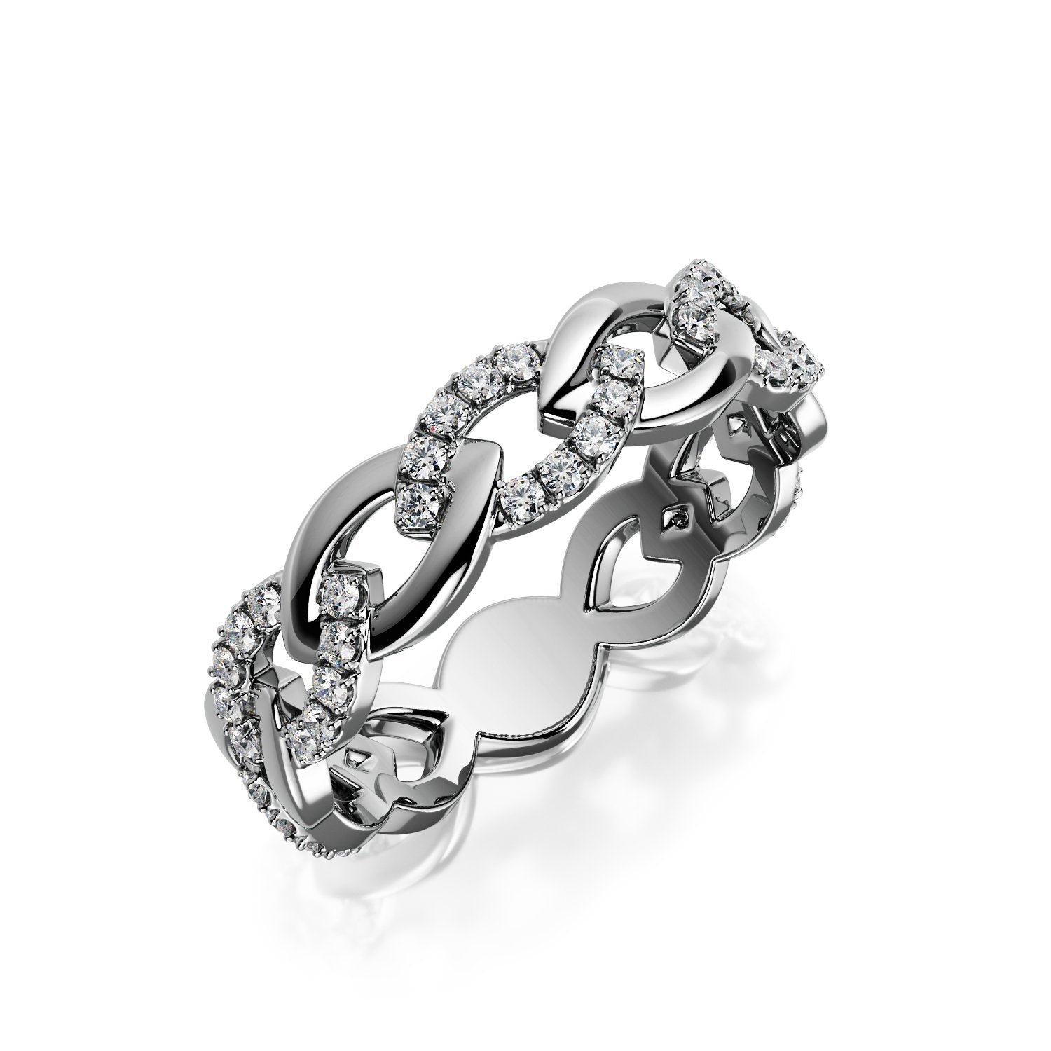Bold Natural Round cut Diamond Wedding Band