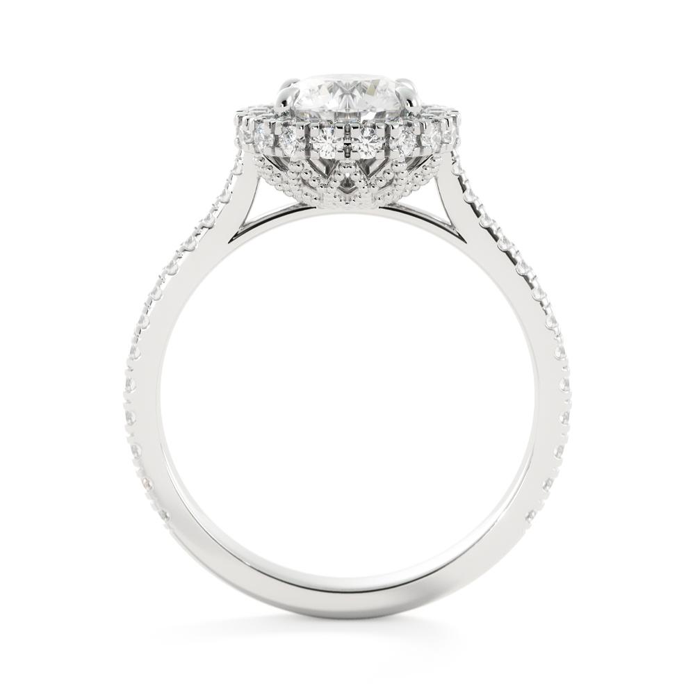 Sonce - Decorative Natural Round Diamond Engagement Ring
