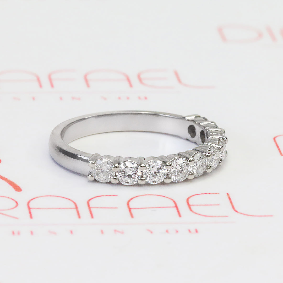 Half Eternity Natural Round cut Diamond Wedding Band