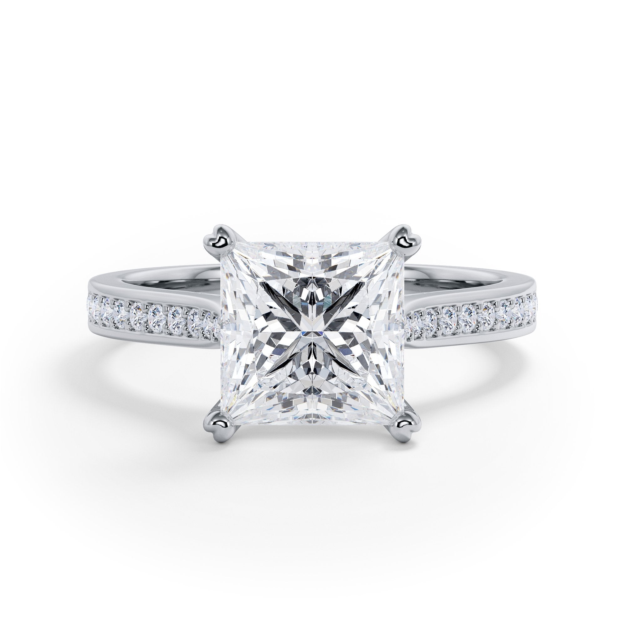 Lightyear 4 prongs Natural Princess  Diamond Engagement Ring