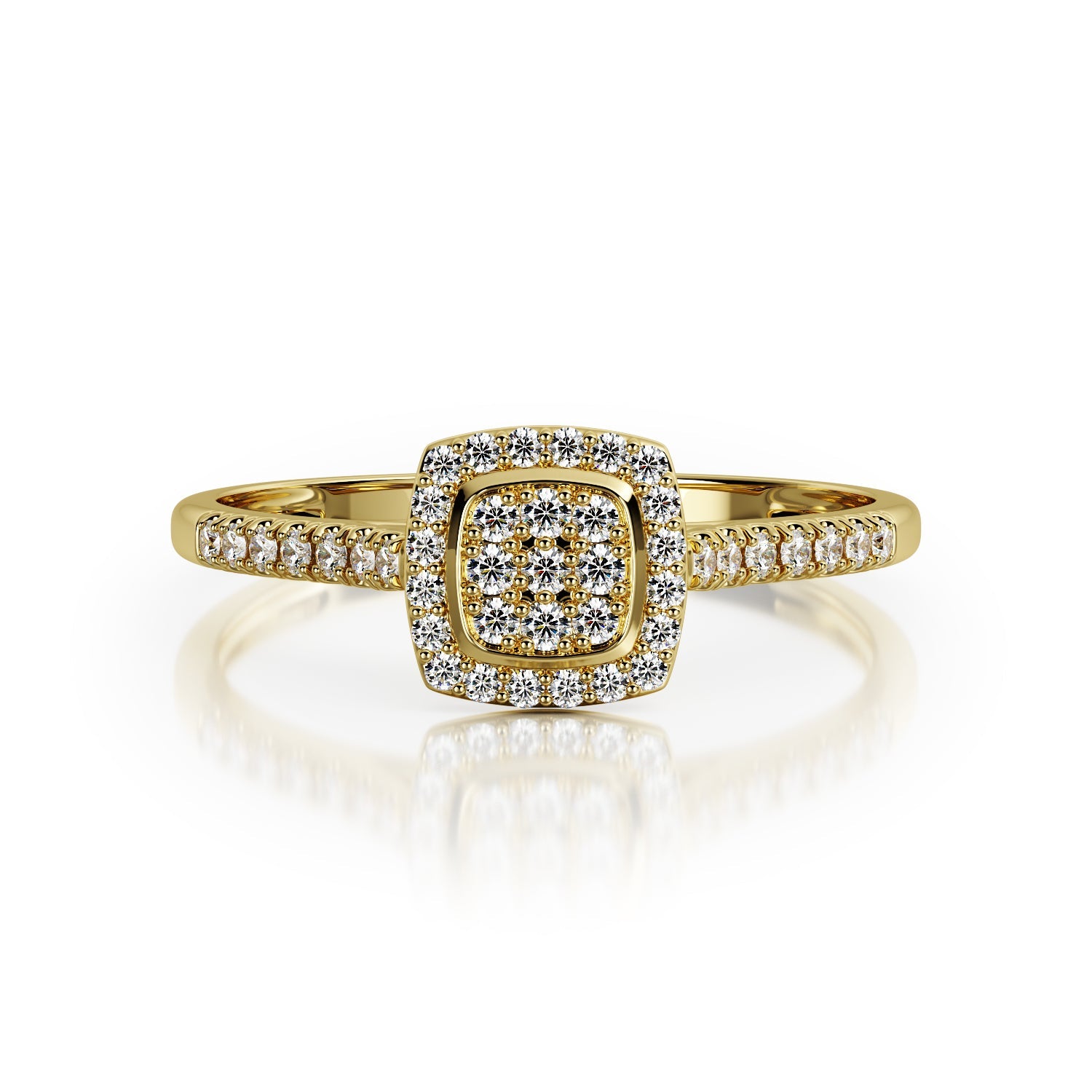 Cushion Halo Natural Diamond Engagement Ring