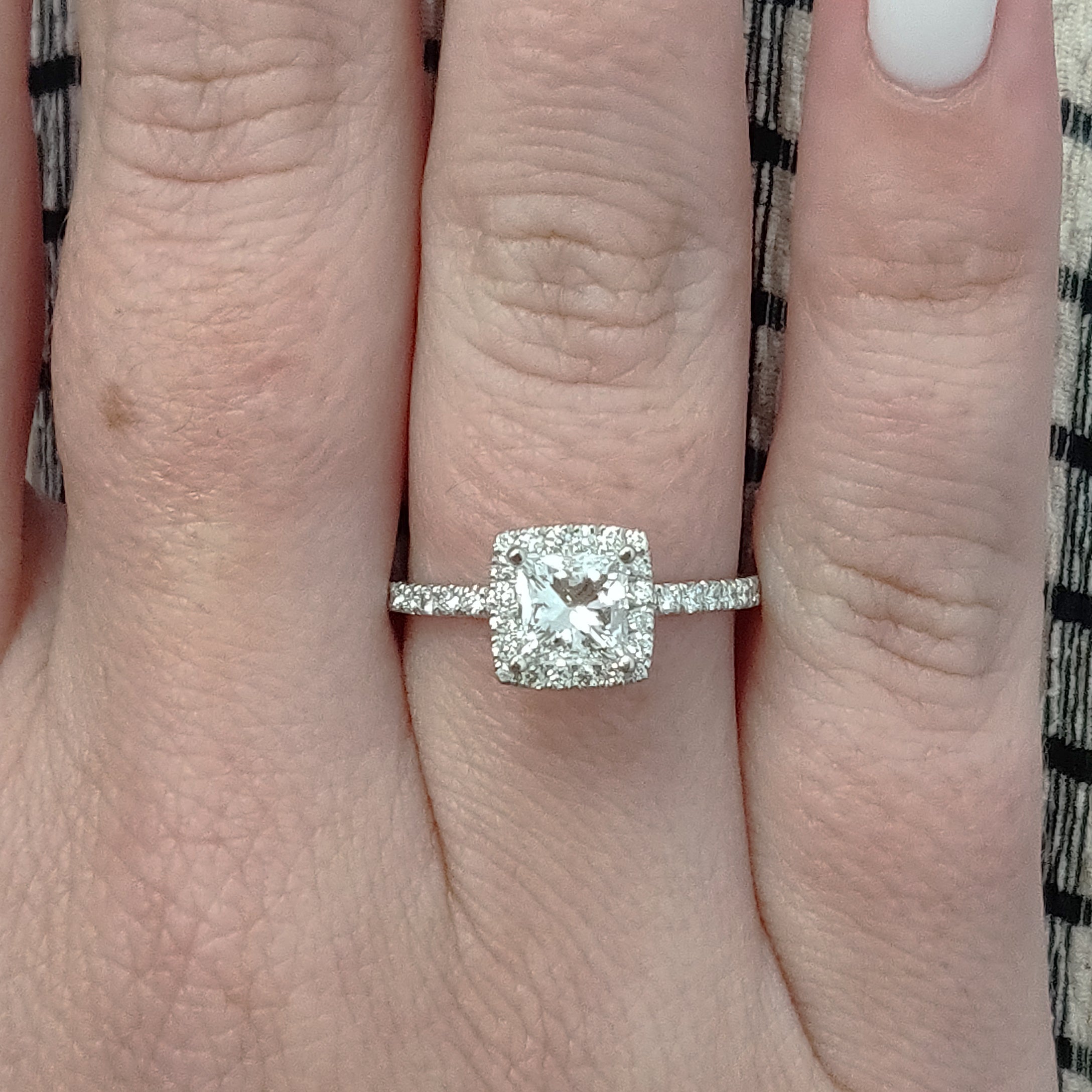 Accent Diamonds Natural Princess  Diamond Engagement Ring