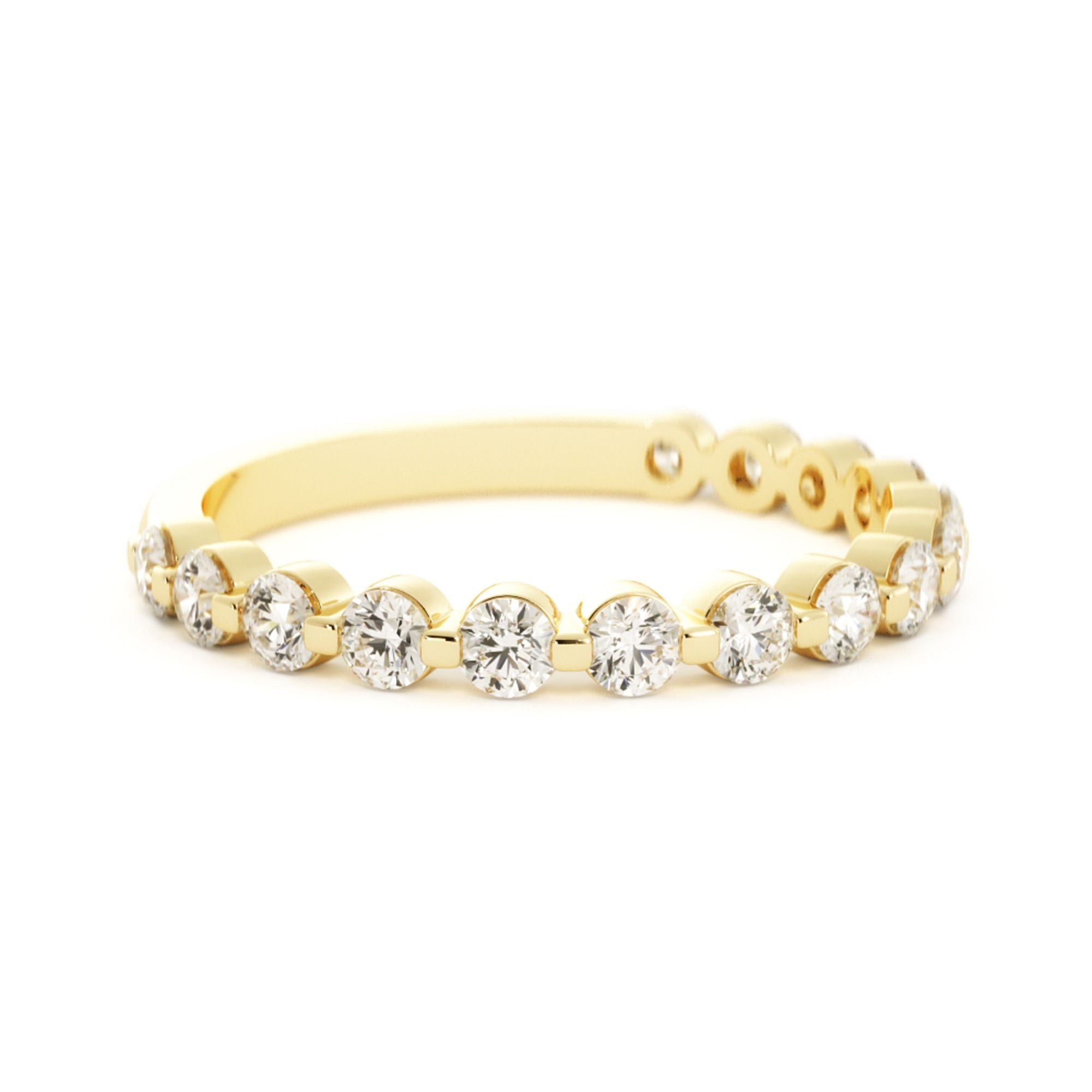 Half Eternity Natural Round cut Diamond Wedding Band