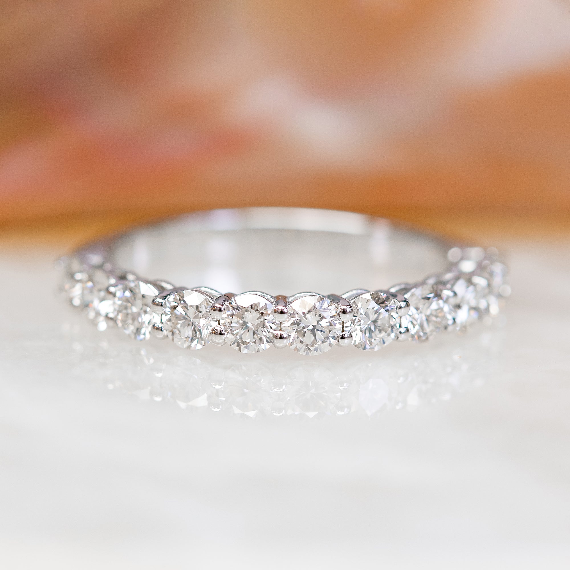 Lightbox - Half Eternity Band Natural Round cut Diamond Wedding Band