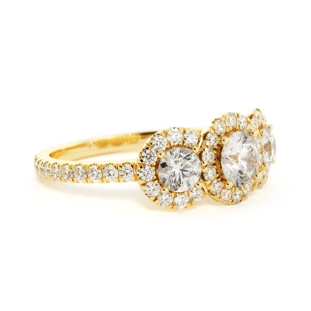 Halo Natural Round  Diamond Engagement Ring