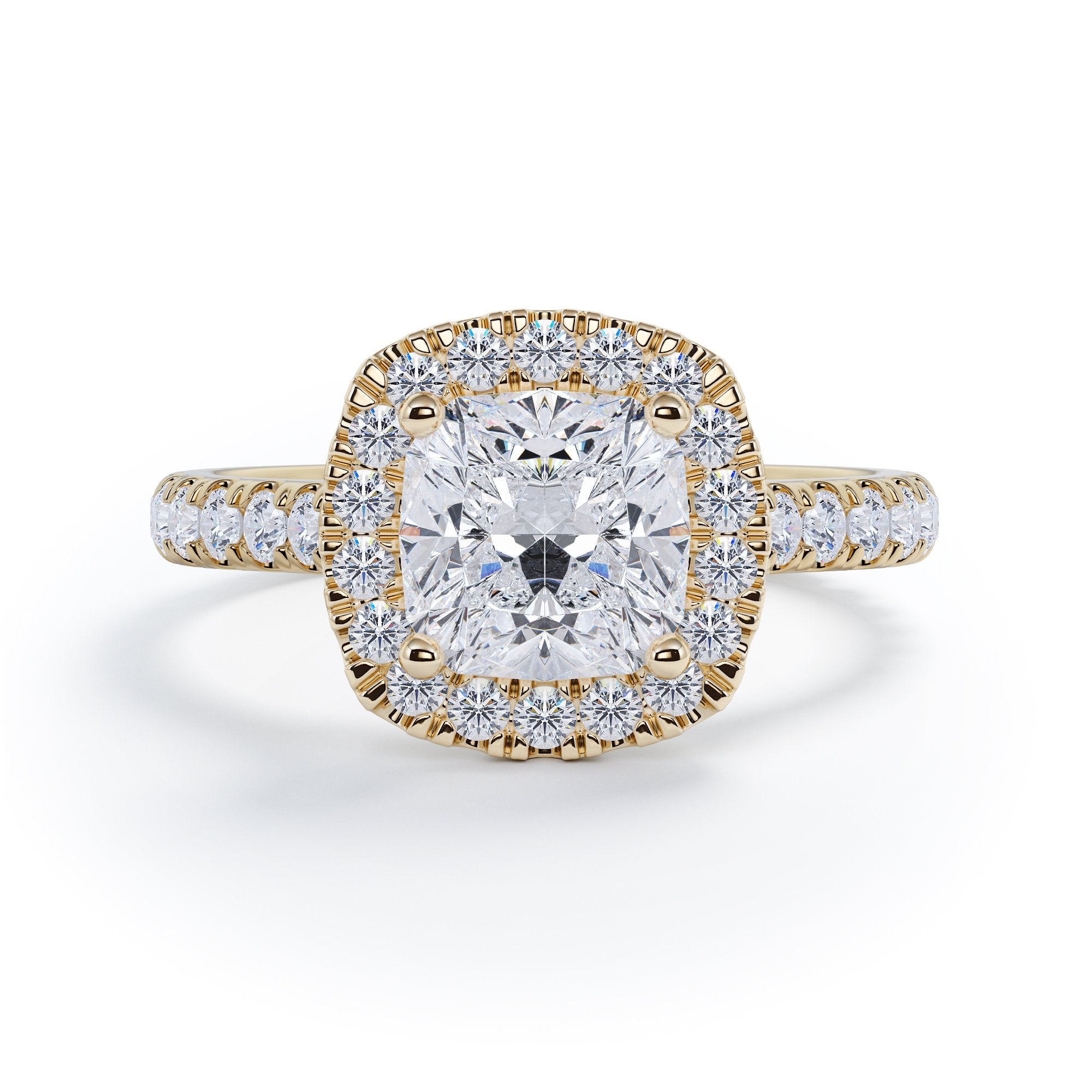 Cushion Halo Natural Cushion  Diamond Engagement Ring