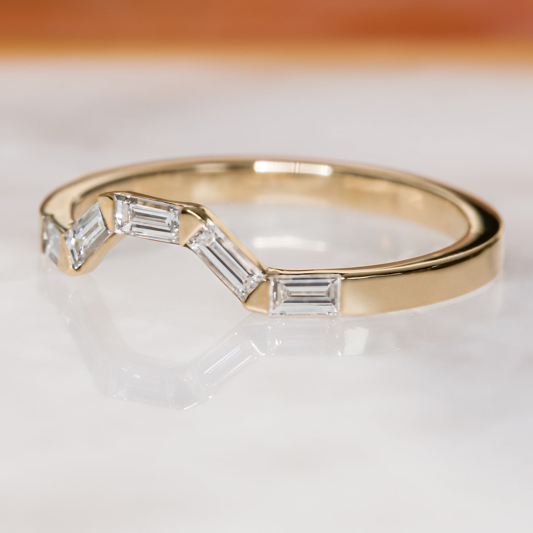 Flush Natural Baguette cut Diamond Wedding Band