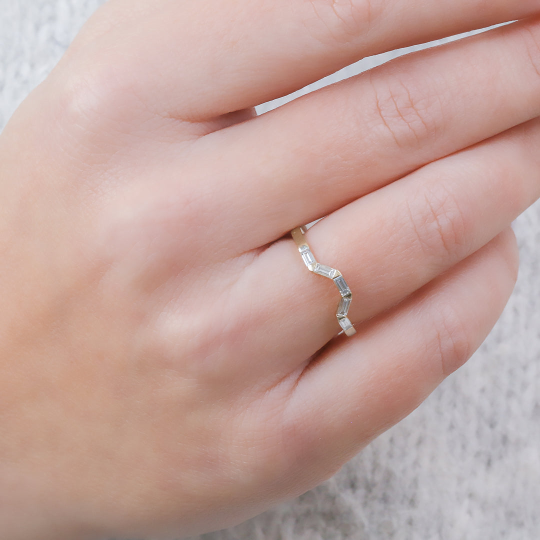Flush Natural Baguette cut Diamond Wedding Band