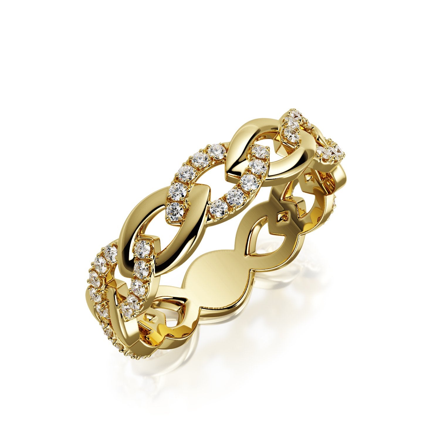 Starry Night -  Bold Natural Round cut Diamond Wedding Band