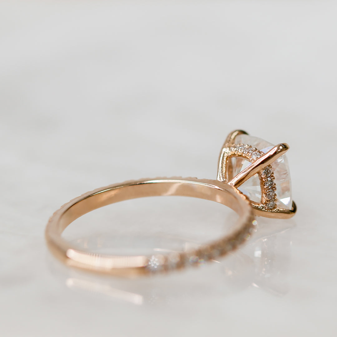 Accent Diamonds Natural Cushion Cut Diamond Engagement Ring