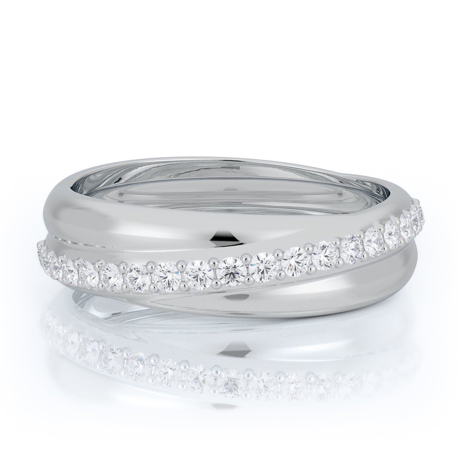 Slunce - Decorative Natural Round cut Diamond Wedding Band