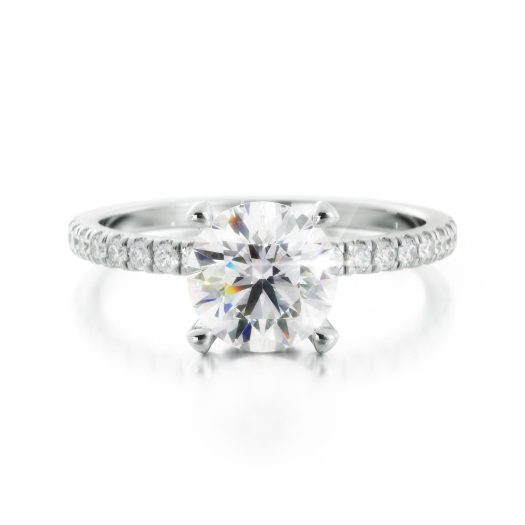 Lantern - Hidden Halo Natural Round  Diamond Engagement Ring