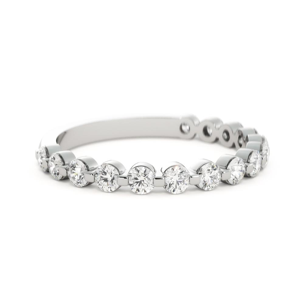Snowfall - Half Eternity Natural Round cut Diamond Wedding Band