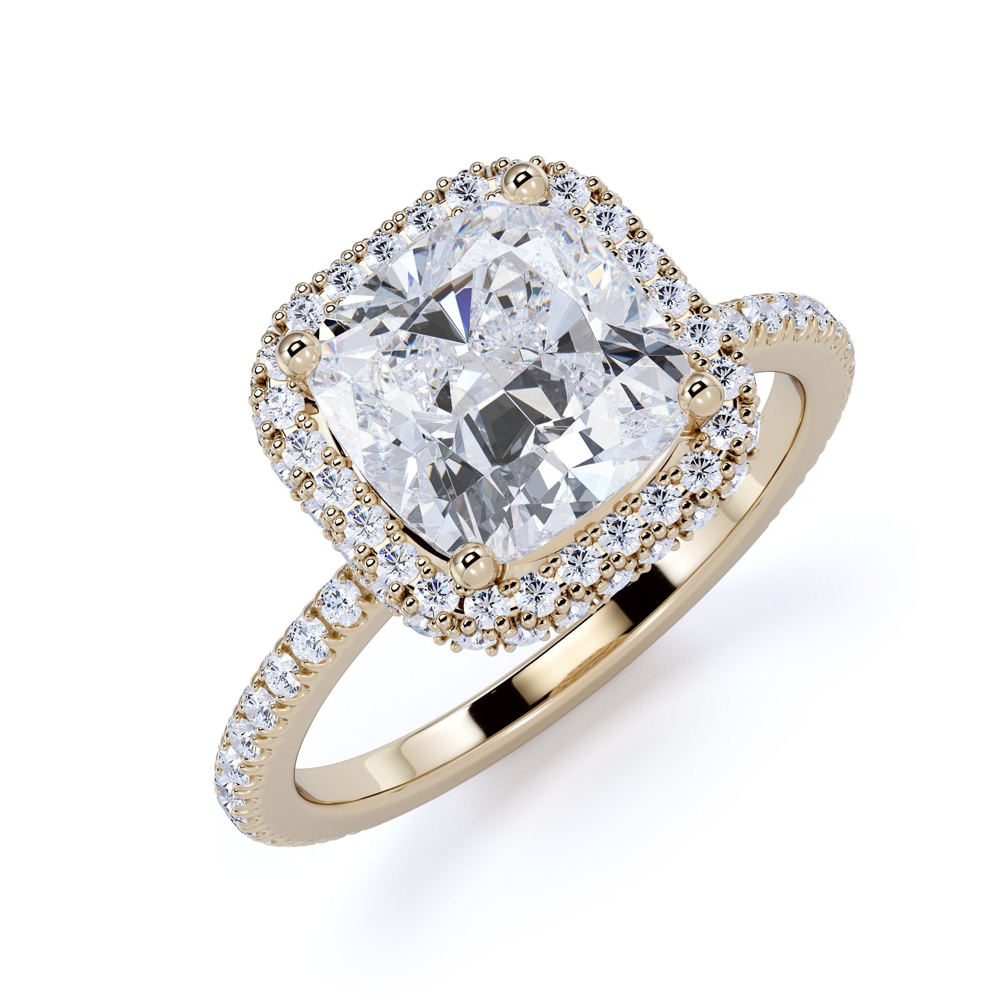 Cushion Halo Natural Cushion cut Diamond Engagement Ring