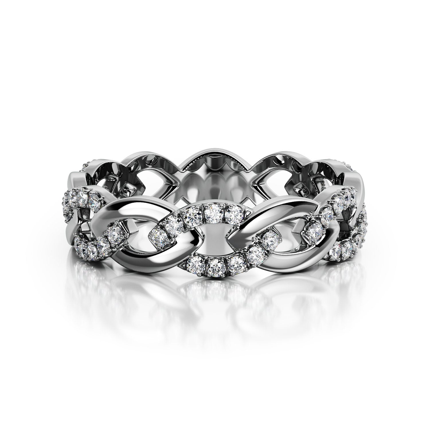 Bold Natural Round cut Diamond Wedding Band