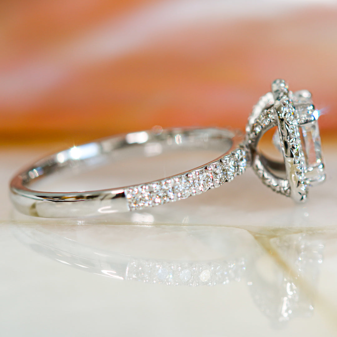 Vintage Natural Cushion Cut Diamond Engagement Ring