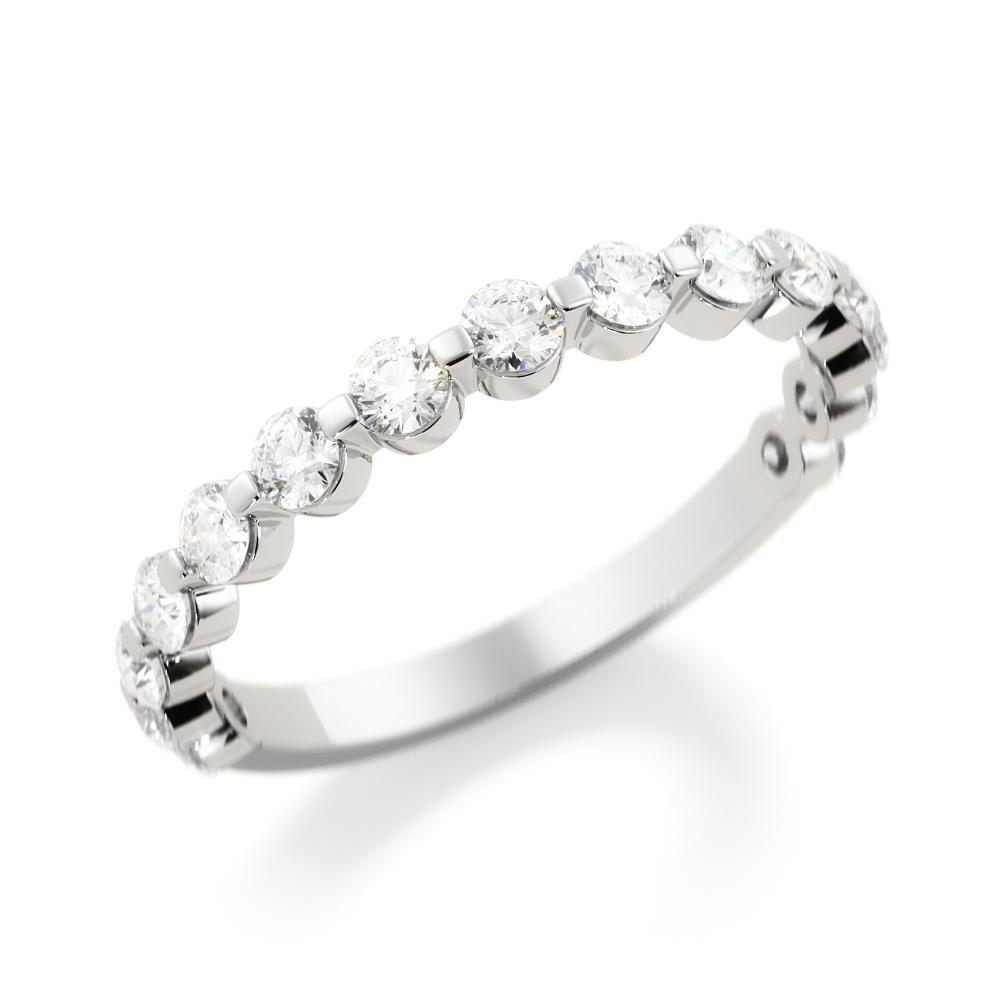 Snowfall - Half Eternity Natural Round cut Diamond Wedding Band