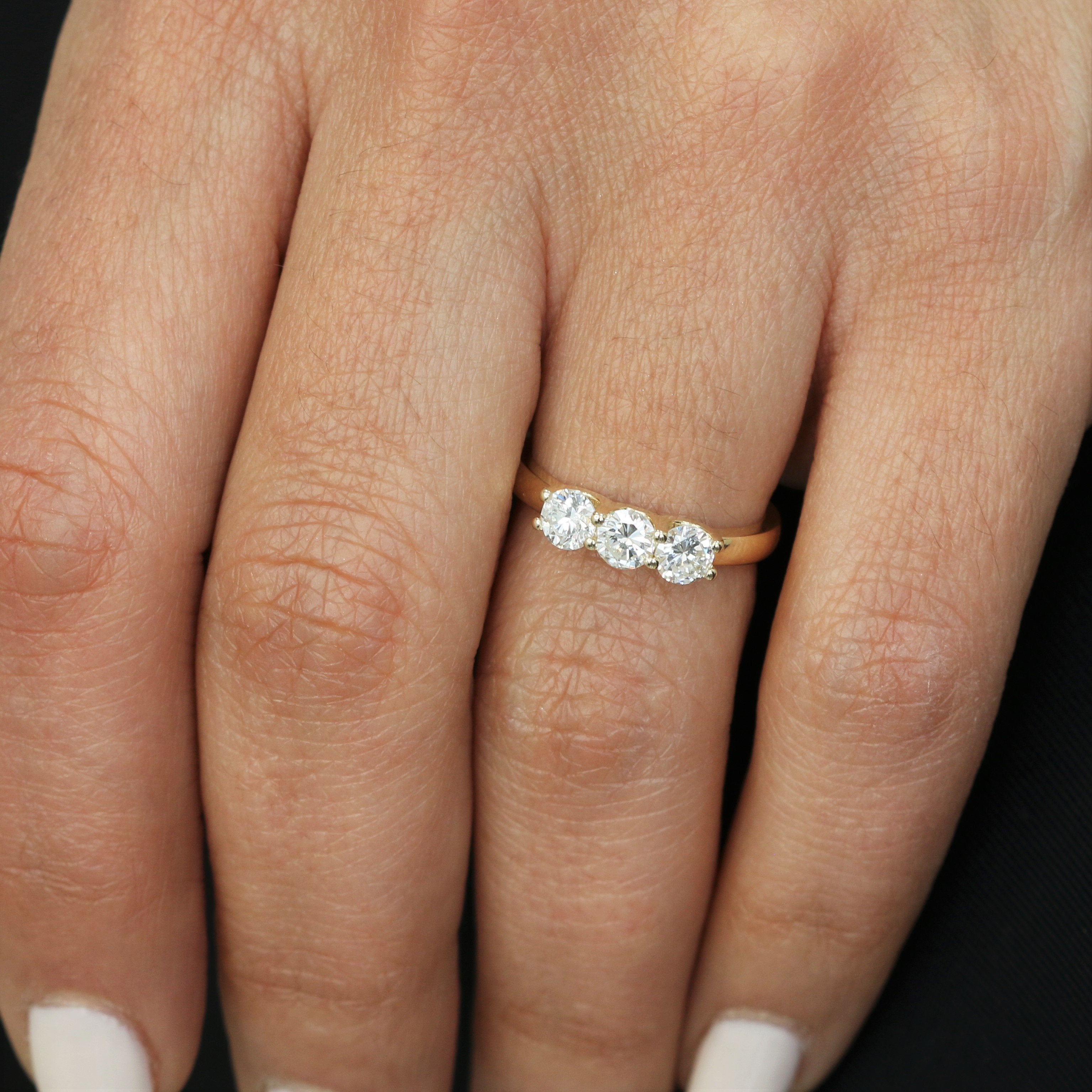 U shape Natural Round cut Diamond Wedding Band