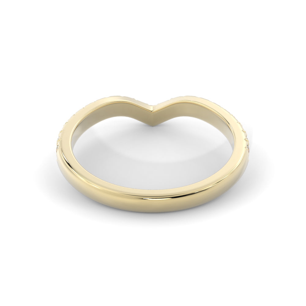 Soft Light - V-Band Natural Round cut Diamond Wedding Band
