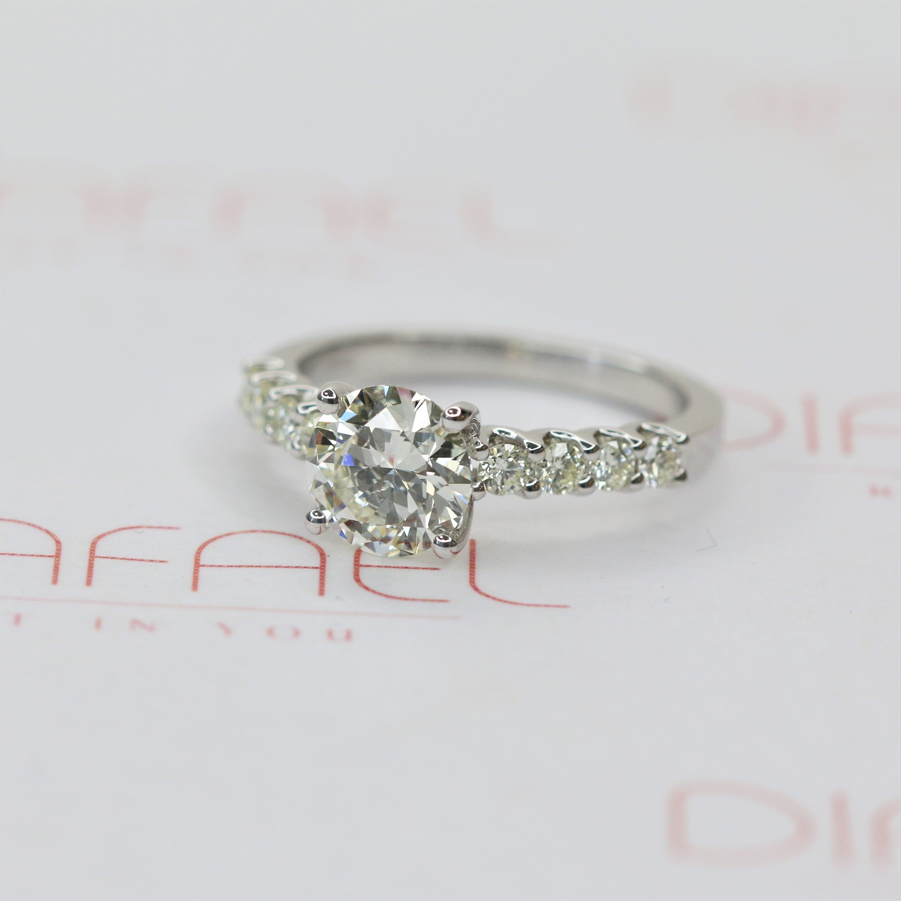 Accent Diamonds Natural Round  Diamond Engagement Ring