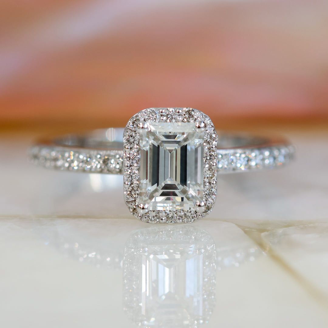 Natural Emerald Cut  Diamond Engagement Ring