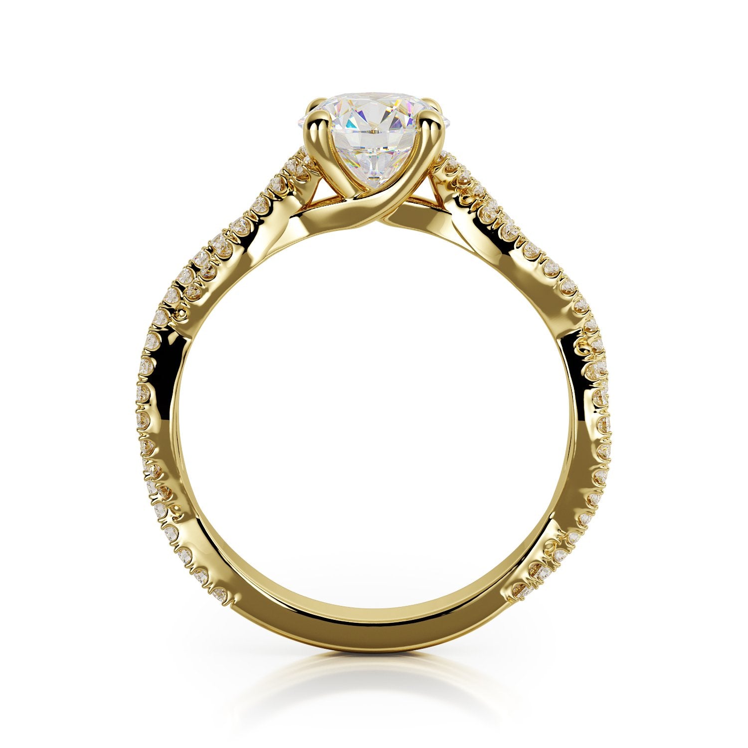 Accent Diamonds Natural Round  Diamond Engagement Ring