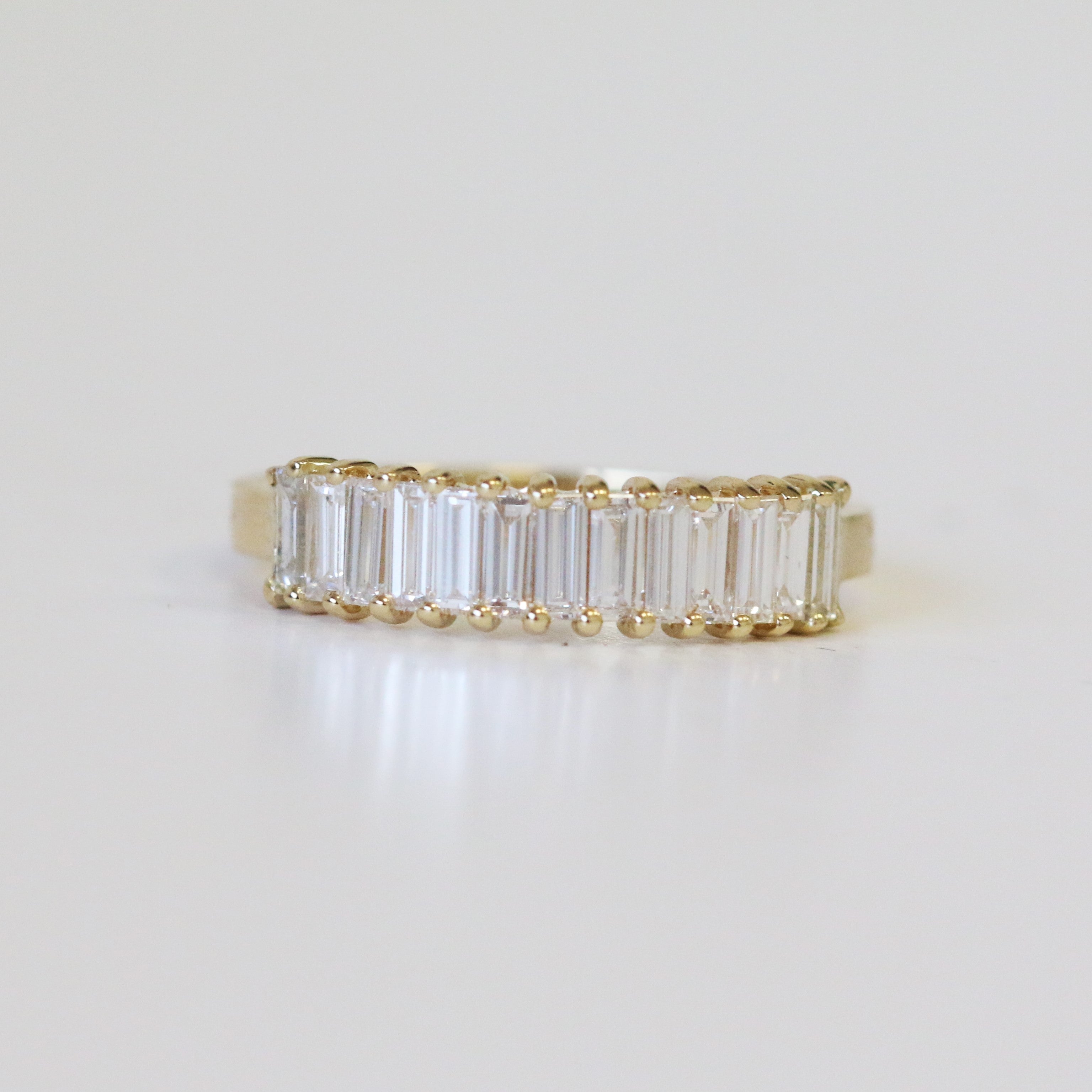 Invisible Natural Baguettes cut Diamond Wedding Band