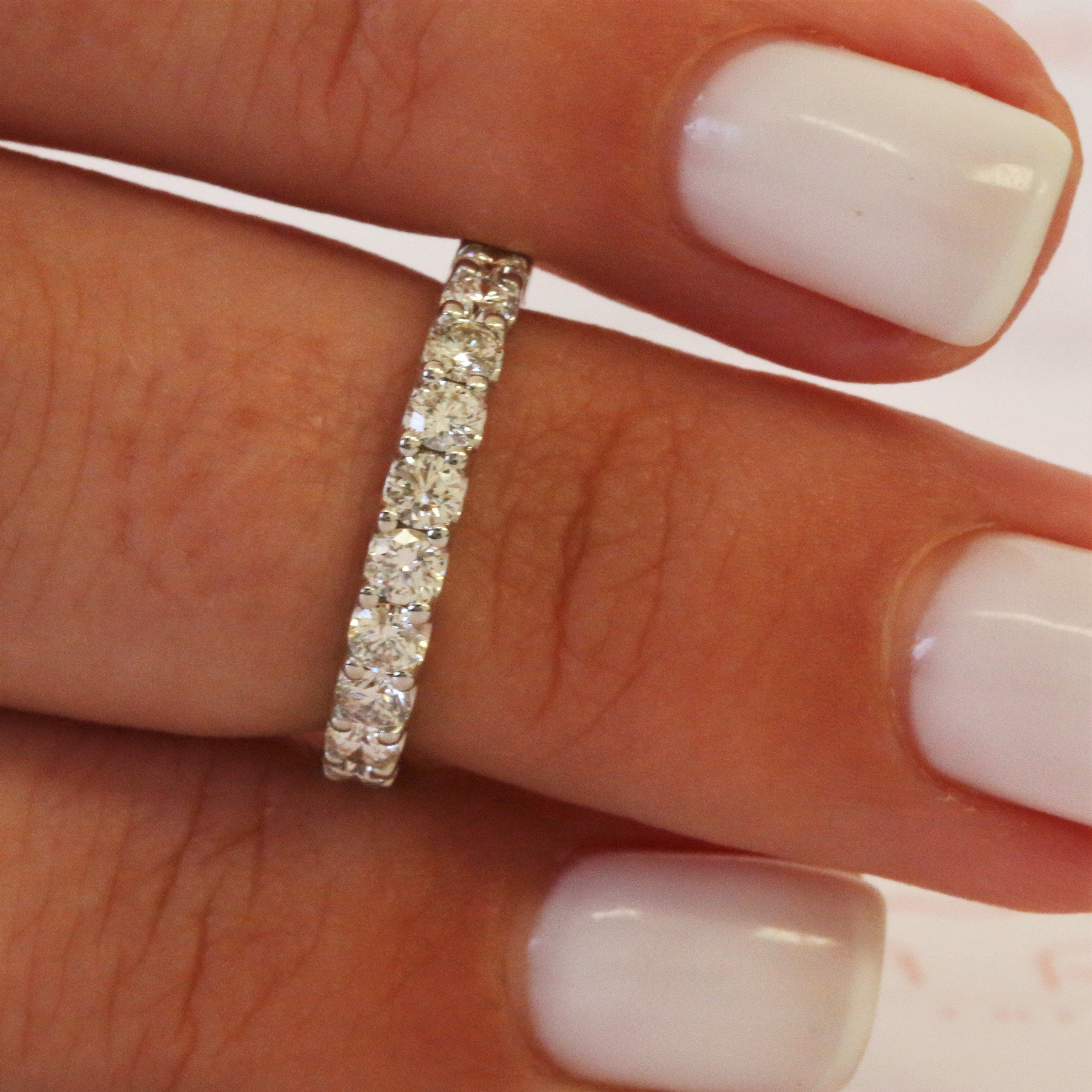 Sun Kissed - Eternity Band Natural Round cut Diamond Wedding Band