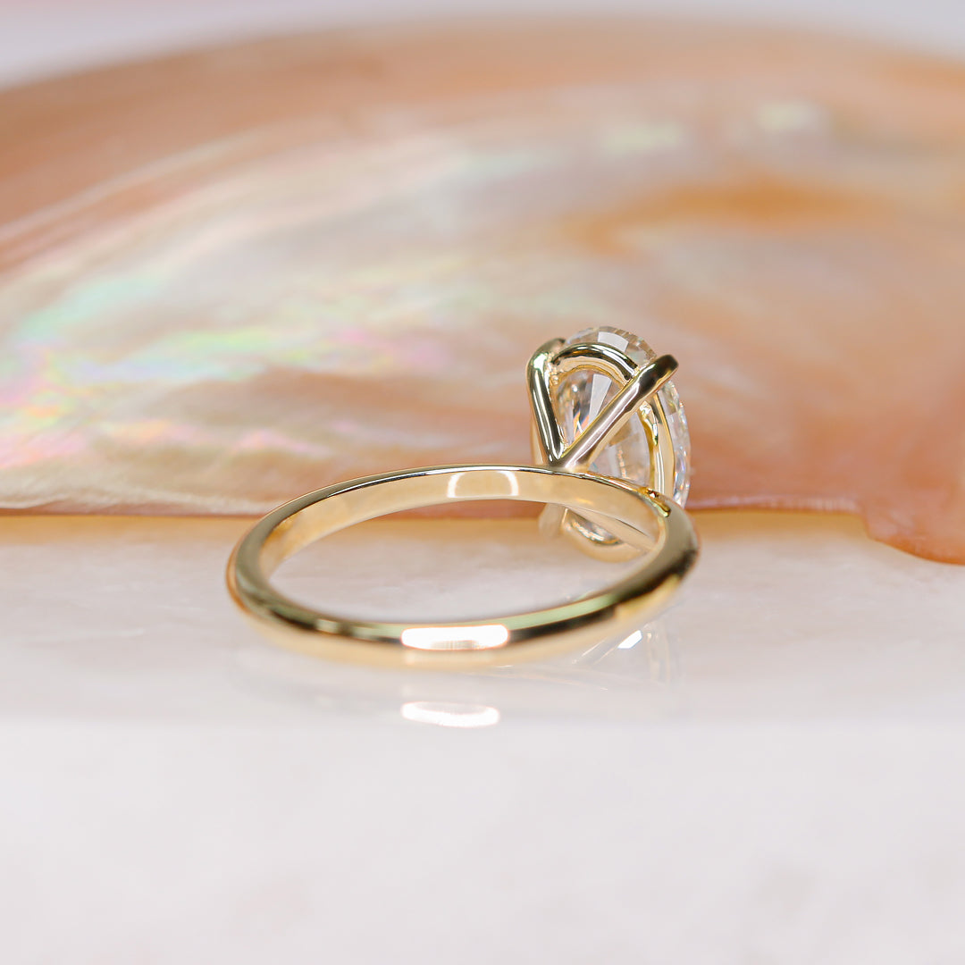 Claw Prongs 2- Carat Natural Oval  Diamond Engagement Ring