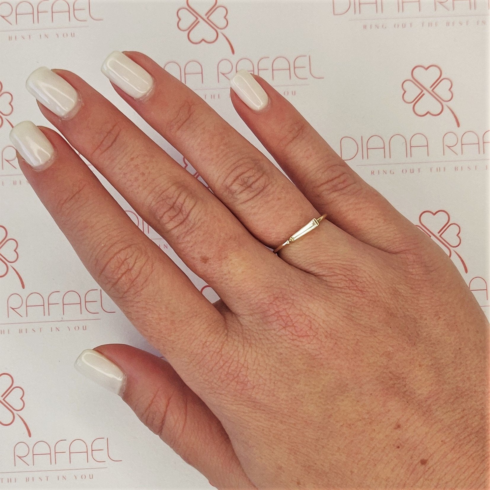 Asymmetrical Natural  cut Diamond Wedding Band