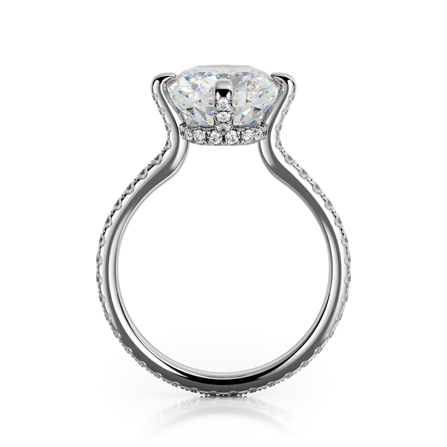 Hidden Halo Natural Cushion Cut Diamond Engagement Ring