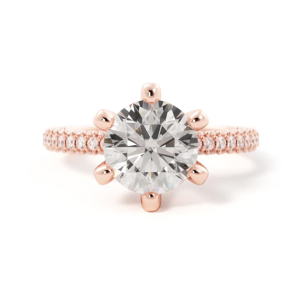 Accent Diamonds Natural Round  Diamond Engagement Ring