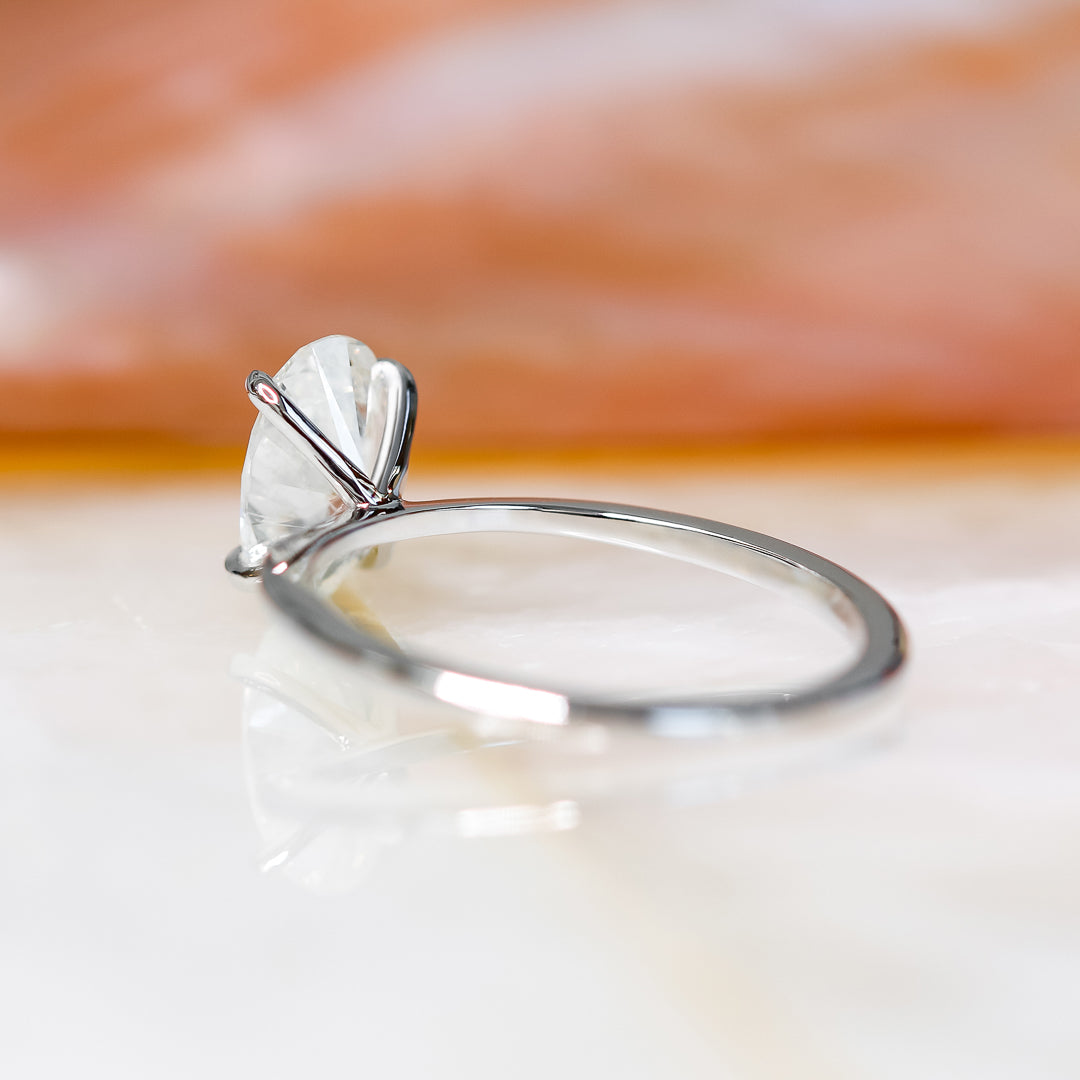 Dainty 1-Carat Natural Oval  Diamond Engagement Ring