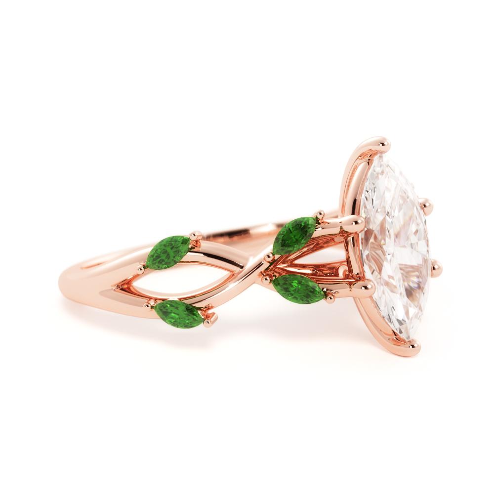Accent Diamonds Natural Marquise  Diamond Engagement Ring