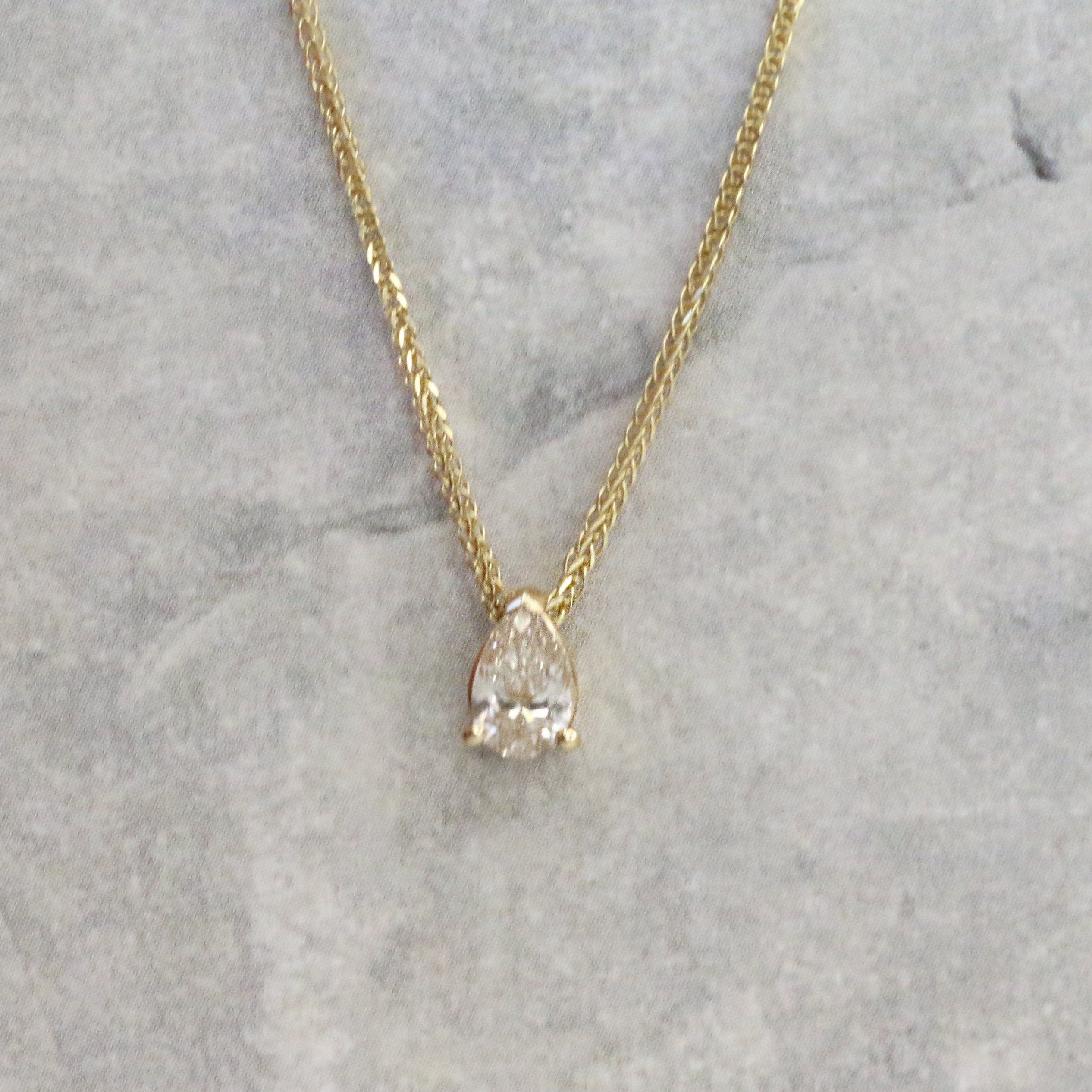 Natural Diamond Floating Pendant with a Yellow Gold Necklace