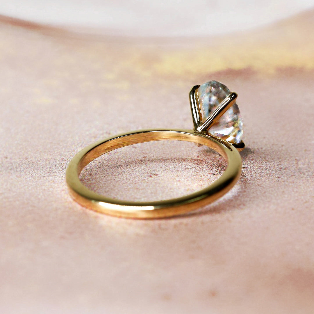 Claw Prongs 1.5- Carat Natural Oval  Diamond Engagement Ring