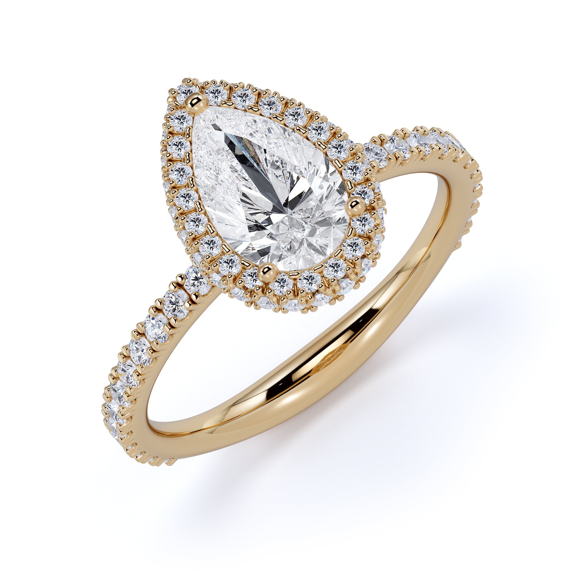 Accent Diamonds Natural Pear Cut Diamond Engagement Ring