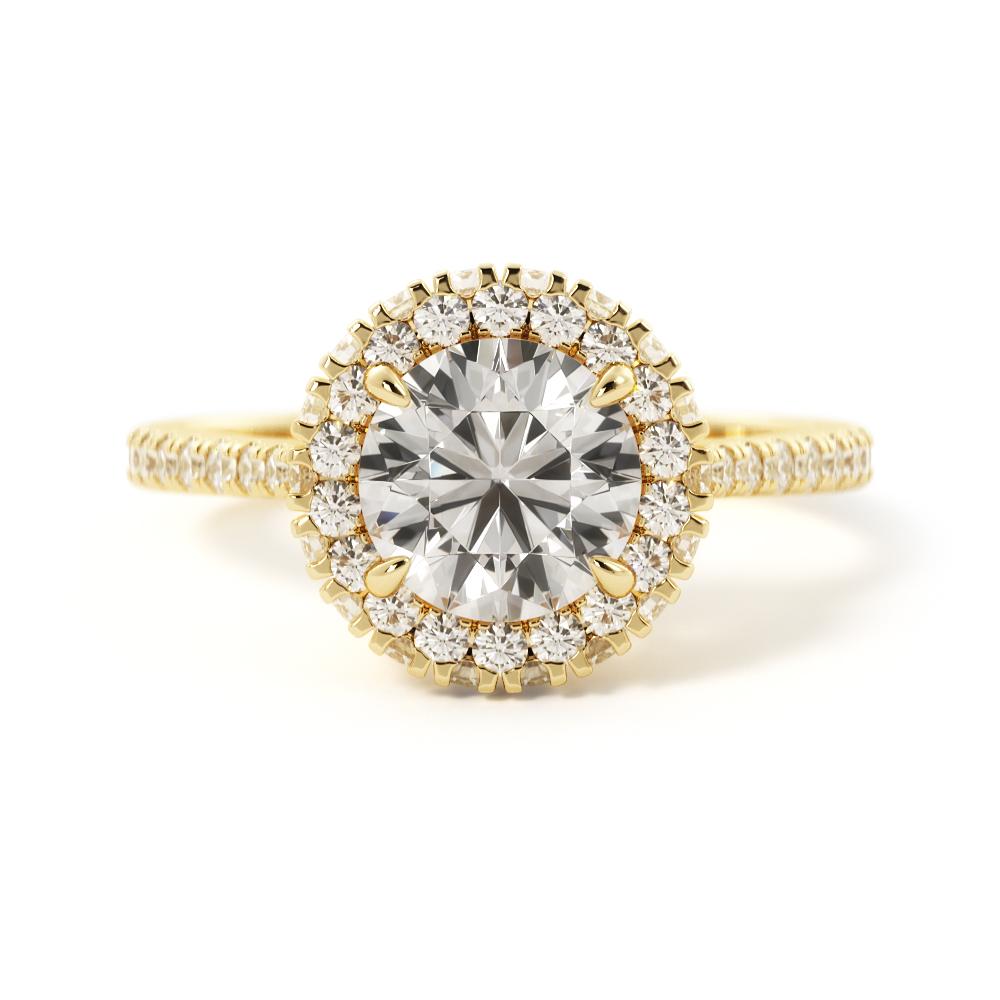 Decorative Natural Round  Diamond Engagement Ring