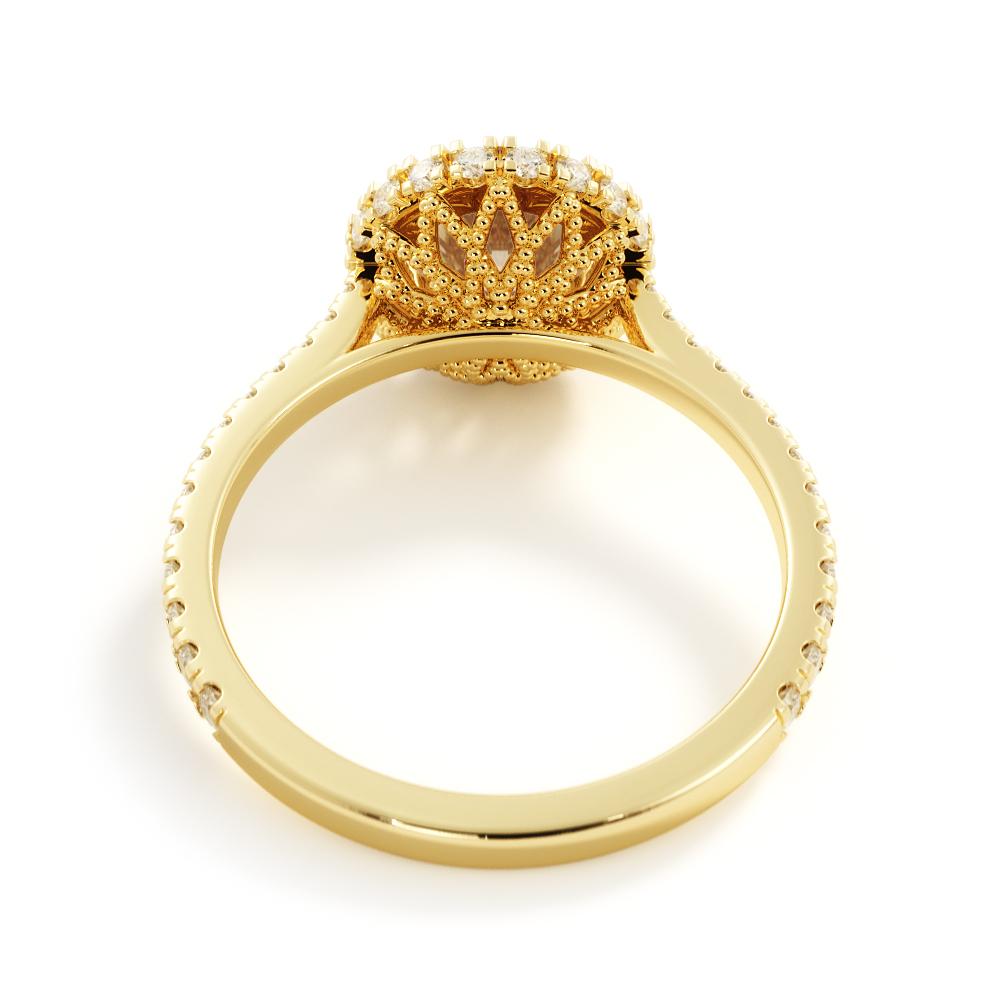 Decorative Natural Round  Diamond Engagement Ring