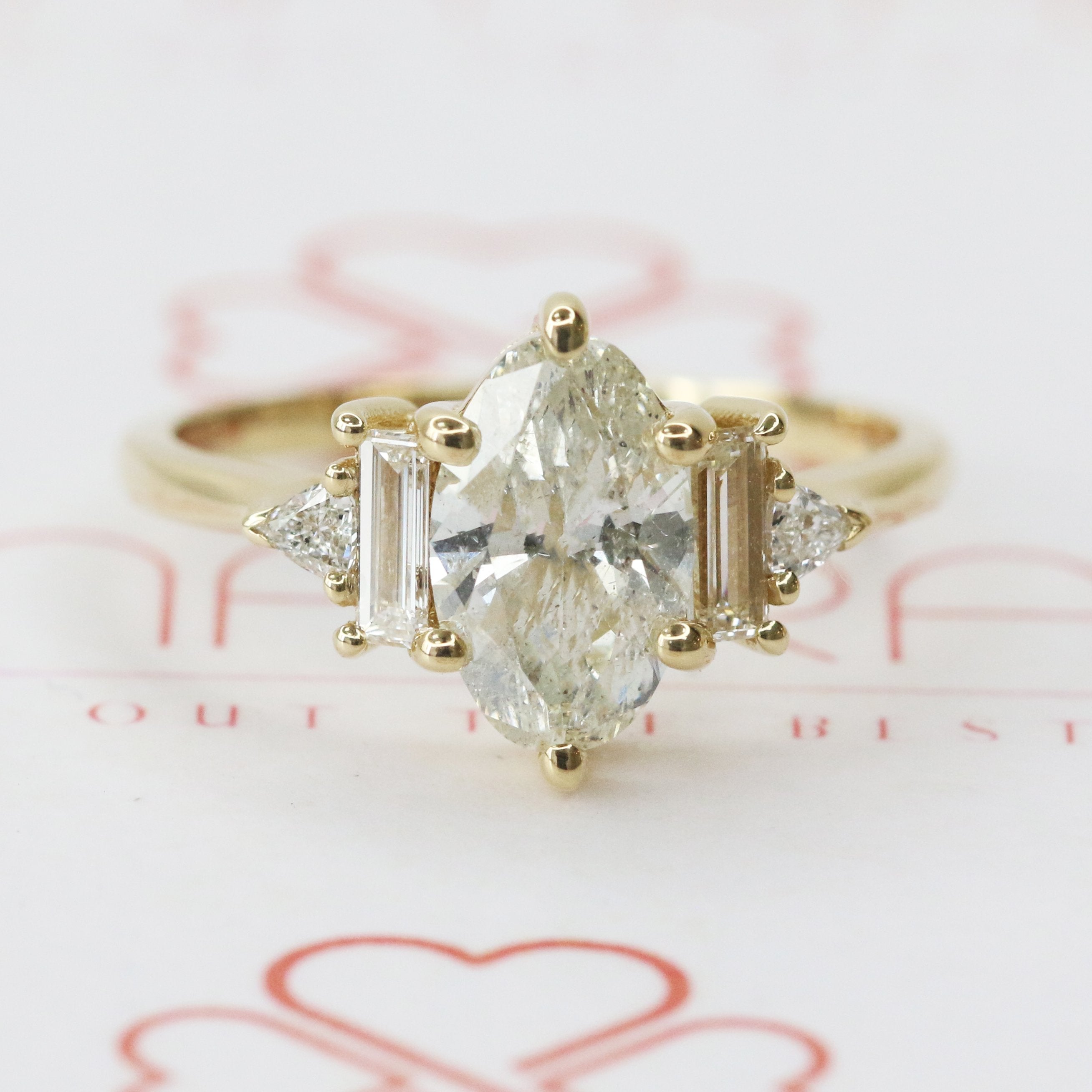Accent Diamonds Natural Oval  Diamond Engagement Ring