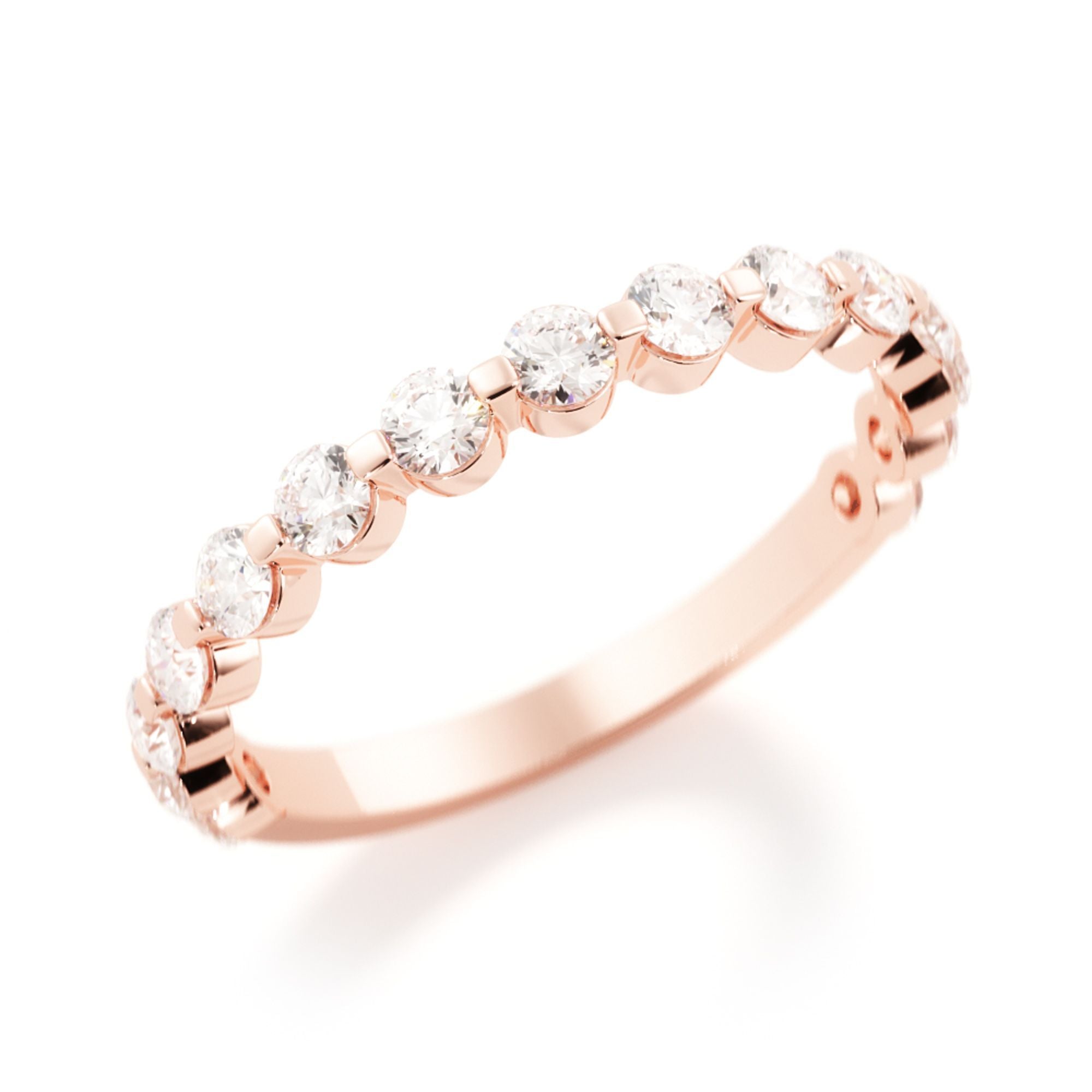 Half Eternity Natural Round cut Diamond Wedding Band