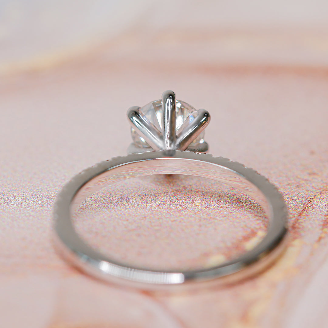 Natural Round  Diamond Engagement Ring