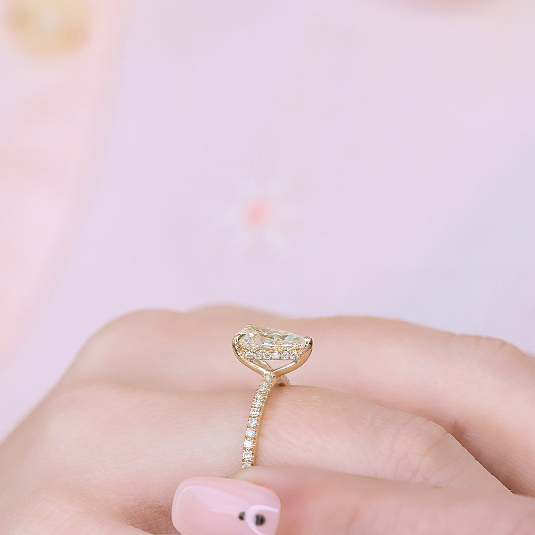 1.5 Carat Natural Pear Cut Diamond Engagement Ring