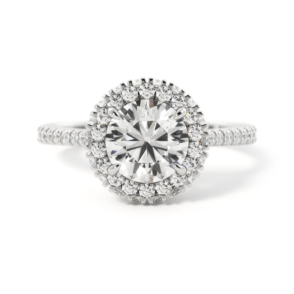 Sonce - Decorative Natural Round Diamond Engagement Ring