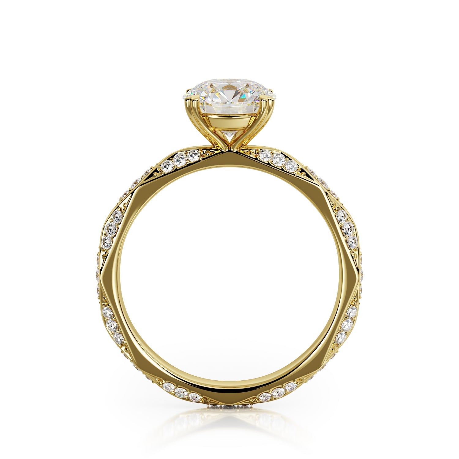 Accent Diamonds Natural Round Cut Diamond Engagement Ring