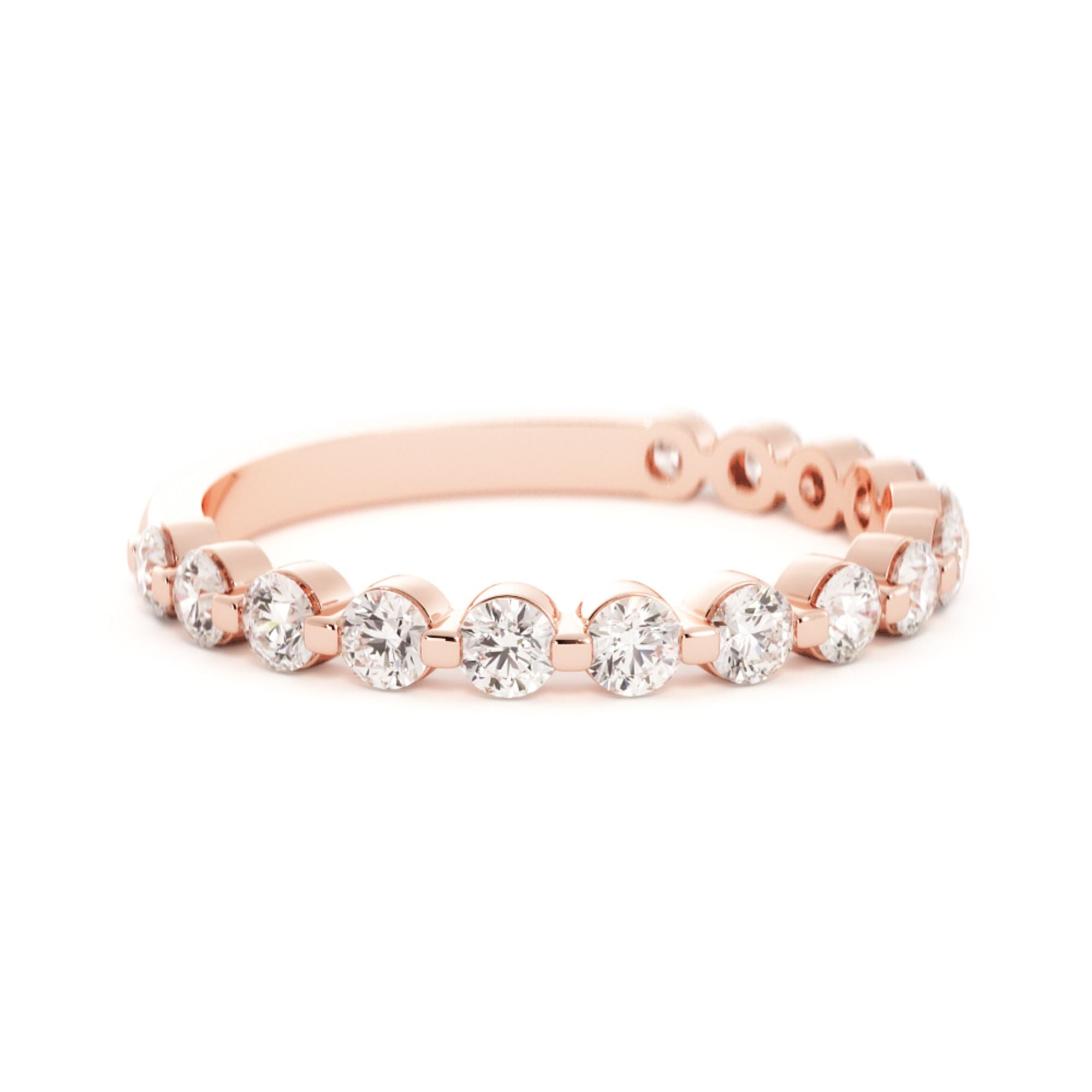 Half Eternity Natural Round cut Diamond Wedding Band